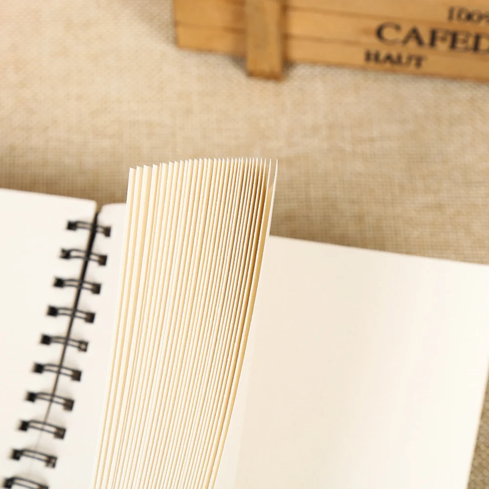 2pcs Vintage Kraft Paper Spiral Bound Blank Notebook For Drawing Writing School Stationery Art Journal Gift