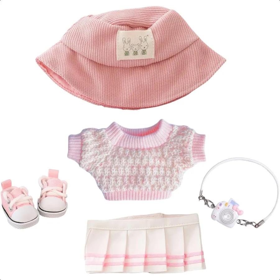 

17cm Doll Clothes Set No Doll 5 Pieces Dr Outfit Set for 6.7inch Doll Suit Fashion Chic Hat Clothes Accories for 1st 2nd 3rd Ge