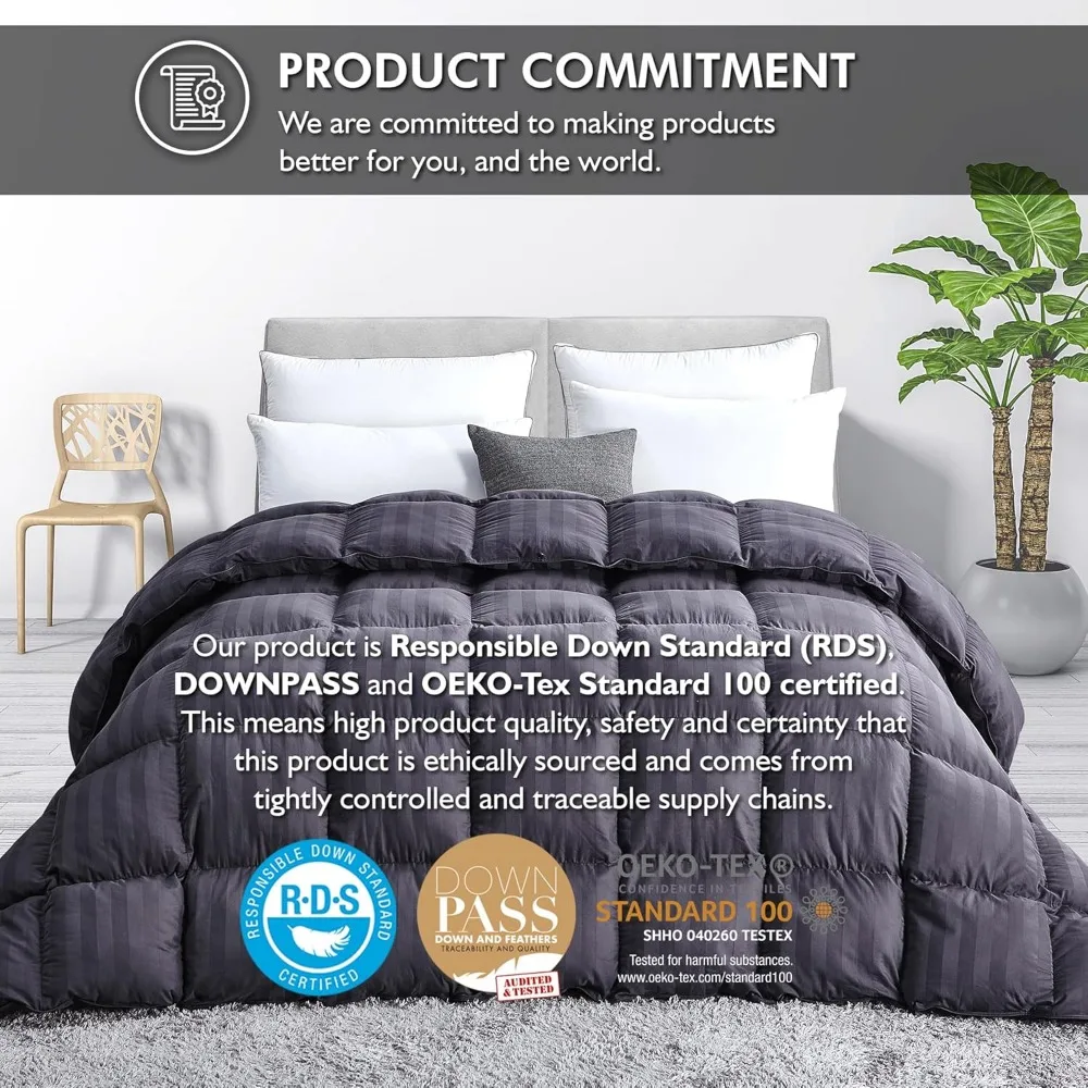 حشوة لحاف مقاس كينج مع غطاء قطن مصري 100% ووزن ملء 70 أونصة لراحة فاخرة