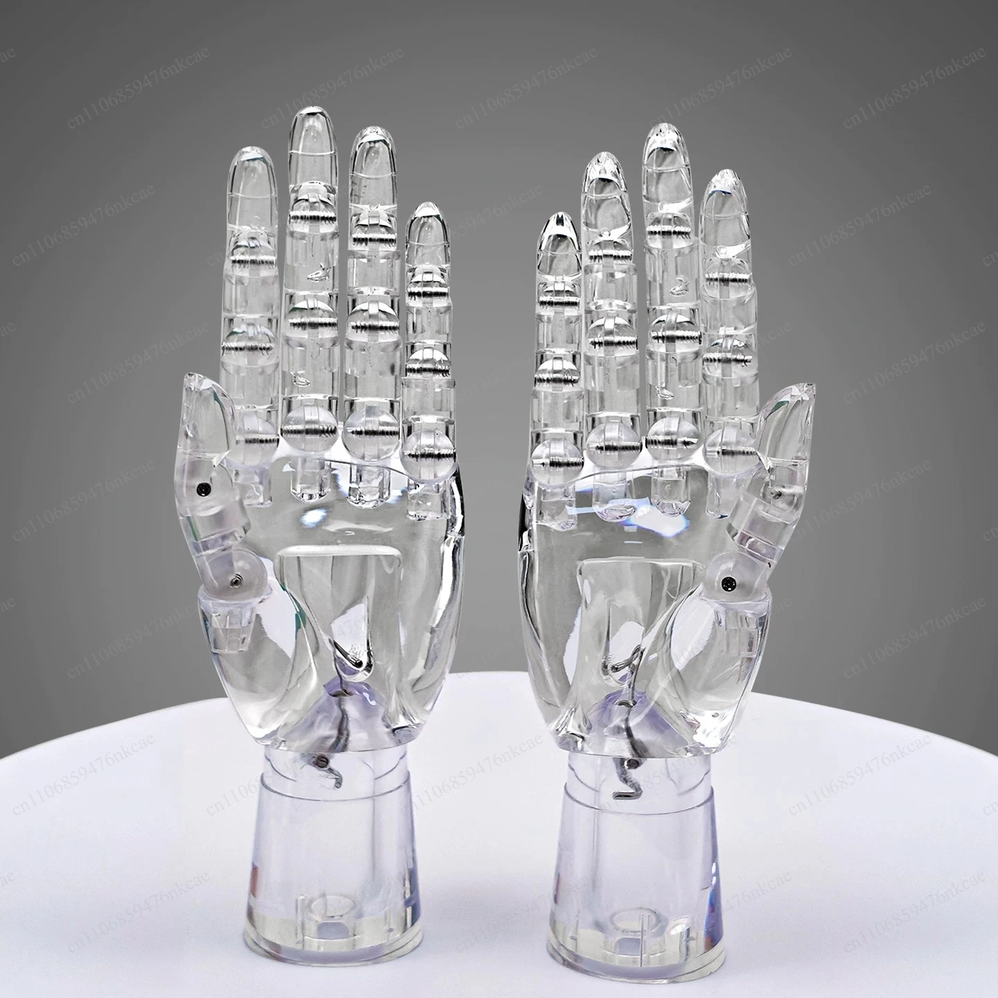 Transparent hand model prop movable finger cover, photo display plastic prosthetic hand model movable joint