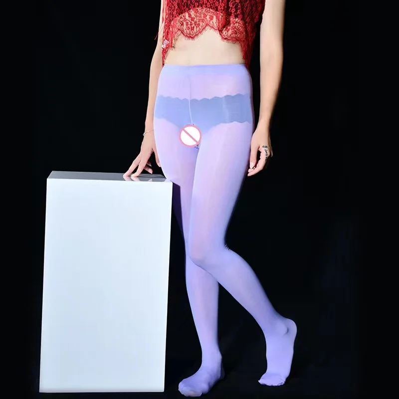 

Women Crotchless Elastic Magical Stocking Glitter Pantyhose Anti Hook Sexy Oil Open Crotch Shiny Tights Gloss Smoothly Pantyhose