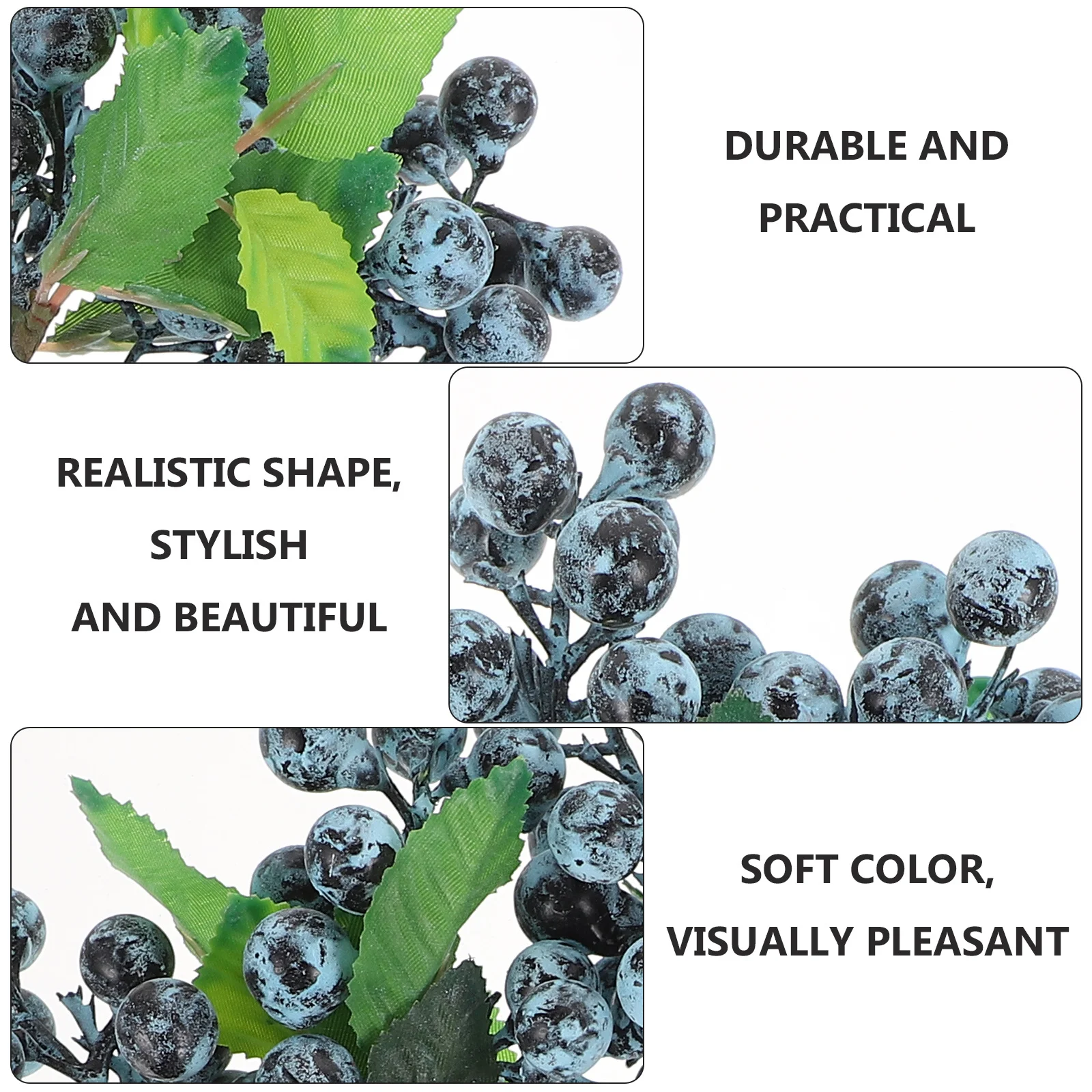 

5Pcs Artificial Berry Stems Blueberry Decorative Stems for Flower Arrangement Supplies Christmas Wreath Craft Blueberry Decor