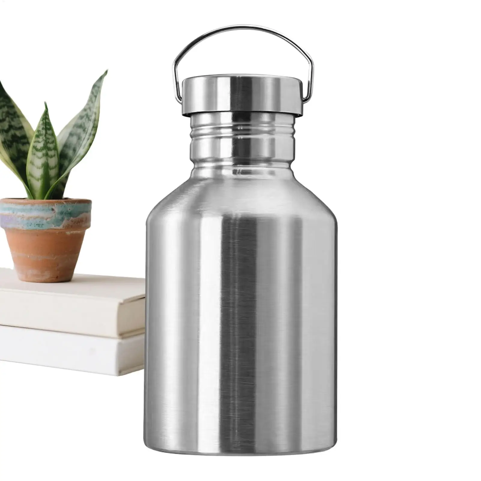 2L large capacity drop-proof stainless steel water bottle Water Cup with Handle Wide Mouth Water Bottle Travel Cup for Hiking