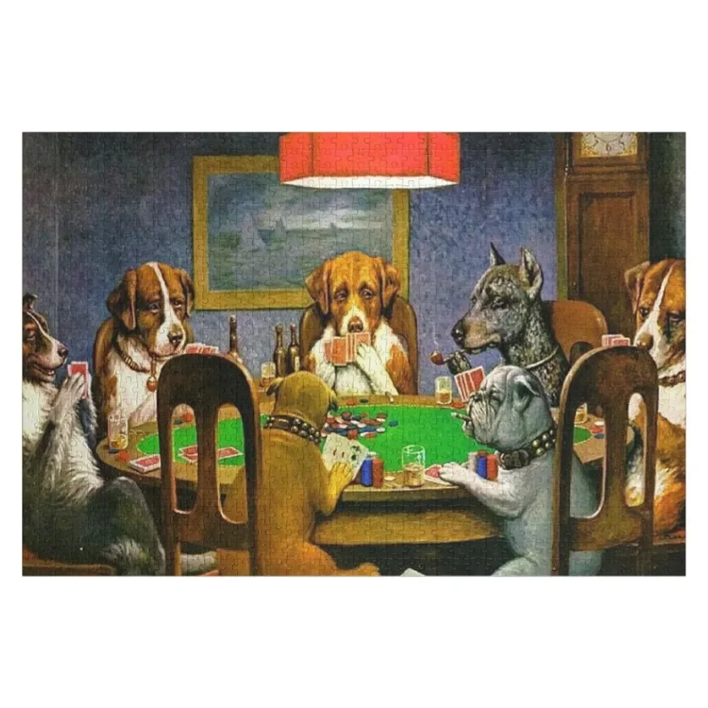 

Dogs Playing Poker Jigsaw Puzzle Children Wooden Name Personalised Toys Puzzle