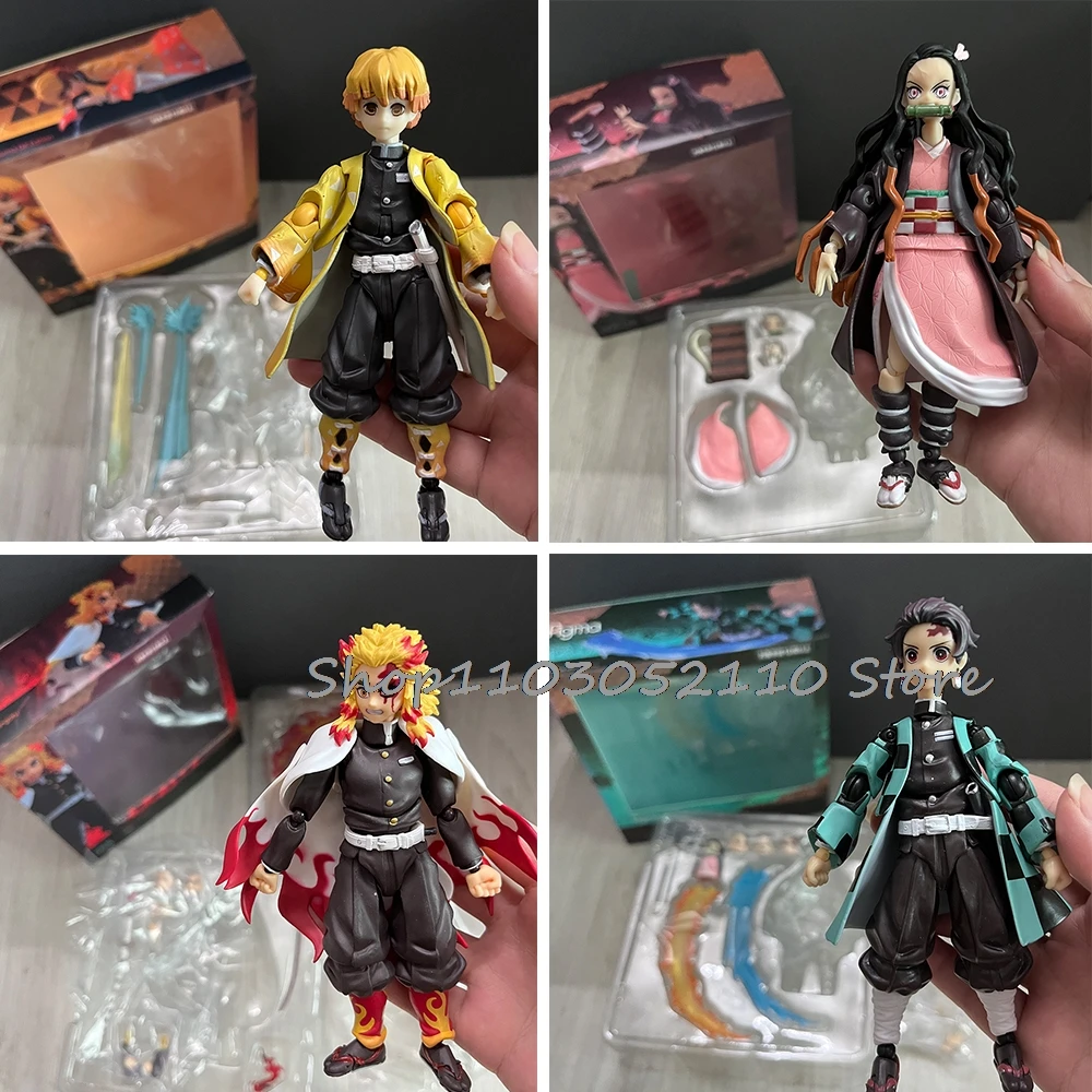 Figma Demon Slayer Figure Kimetsu no Yaiba Rengoku Kyoujurou 553 Tanjirou 498 Agatsuma Zenitsu 522 Kamado Nezuko Kamado 508 Gift