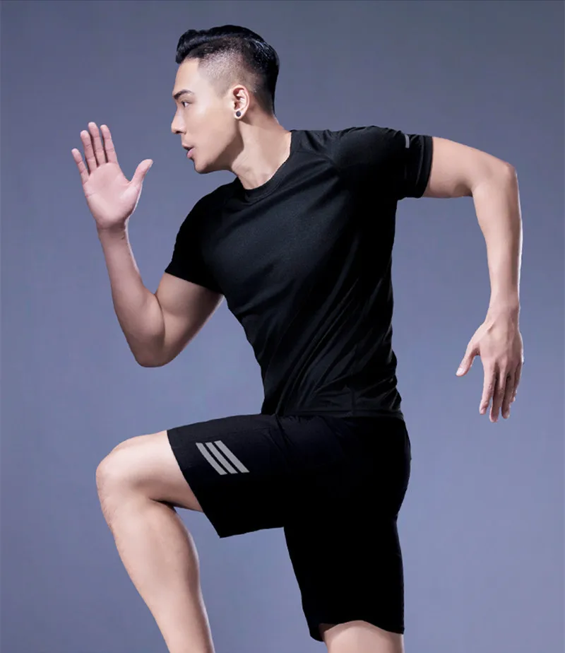 Sport Hemd Männer Fitness Strumpfhosen Quick Dry Lauf T-shirt Sportlich Tragen Gym Kleidung Sportswear T-Shirts Camiseta Laufende Hombre – Detail 15
