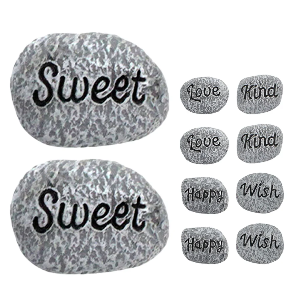 

10Pcs Resin Pebbles Polished Natural Stones Decoration Fish Tank Aquarium Garden Landscaping Rocks Outdoor Yard