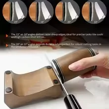 

4 Angle Knife Sharpener Diamond Ceramic Discs 12° 15° 18° 20° Grinding Nonslip Magnetic Fast Sharpening Blades Kitchen Essential