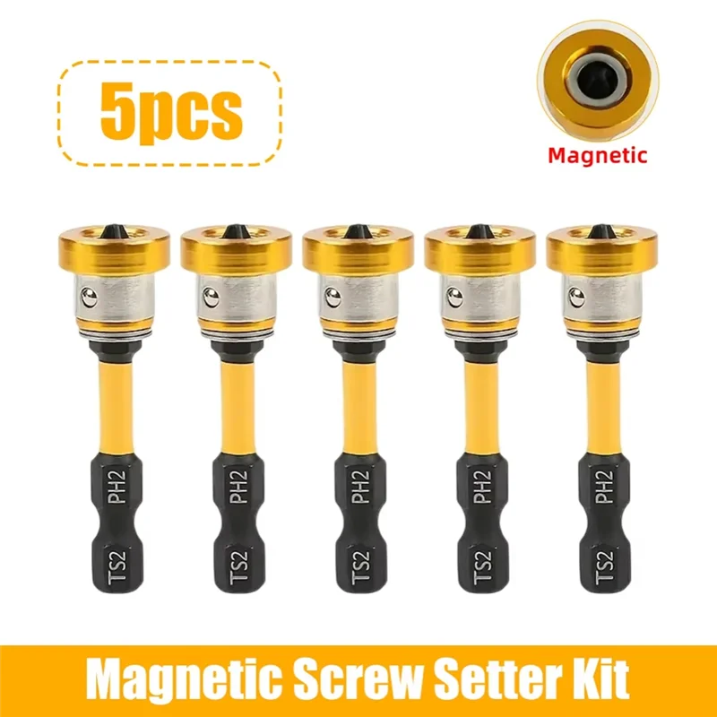 

-A90P 5Pcs 50Mm Positioning Screwdriver Bits Screwdriver Bits Board Plasterboard Screw Driver Tools
