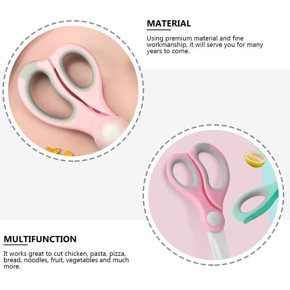 

Baby Food Scissors Portable Kitchen Shears For Cutting Fruit Vegetables Noodles Pizza Chicken Supplementary Feeding Tools