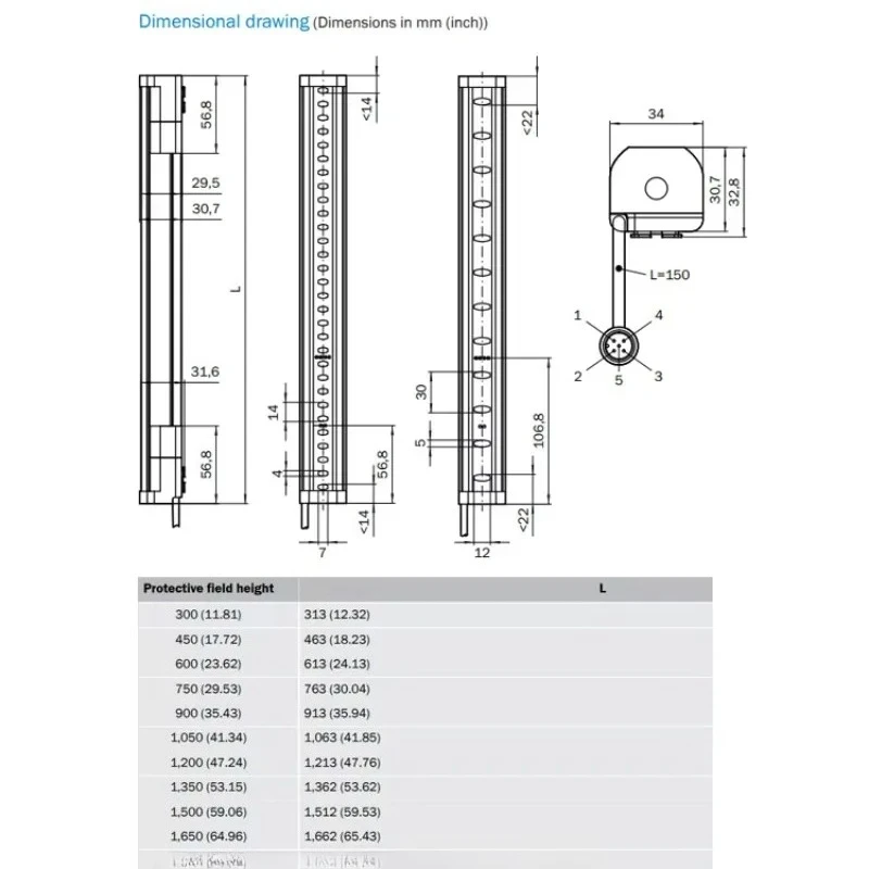 

SICK C2C-EA06030A10000 1213205 SAFETY LIGHT CURTAINS Normal Industrial Environment Receiver
