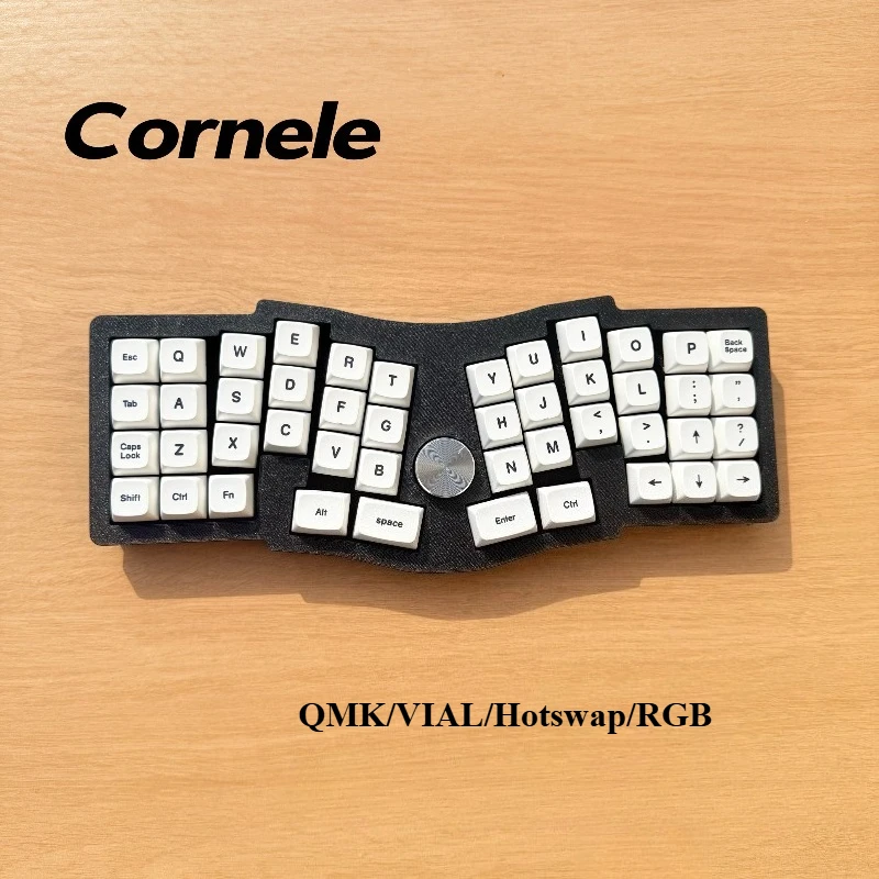 

Cornele Sw35 Wired Knob Keyboard Kit Custom Hot-swapping RGB Ergonomic 3D Printing Shell Keyboard QMK Support VIAL Esport Office