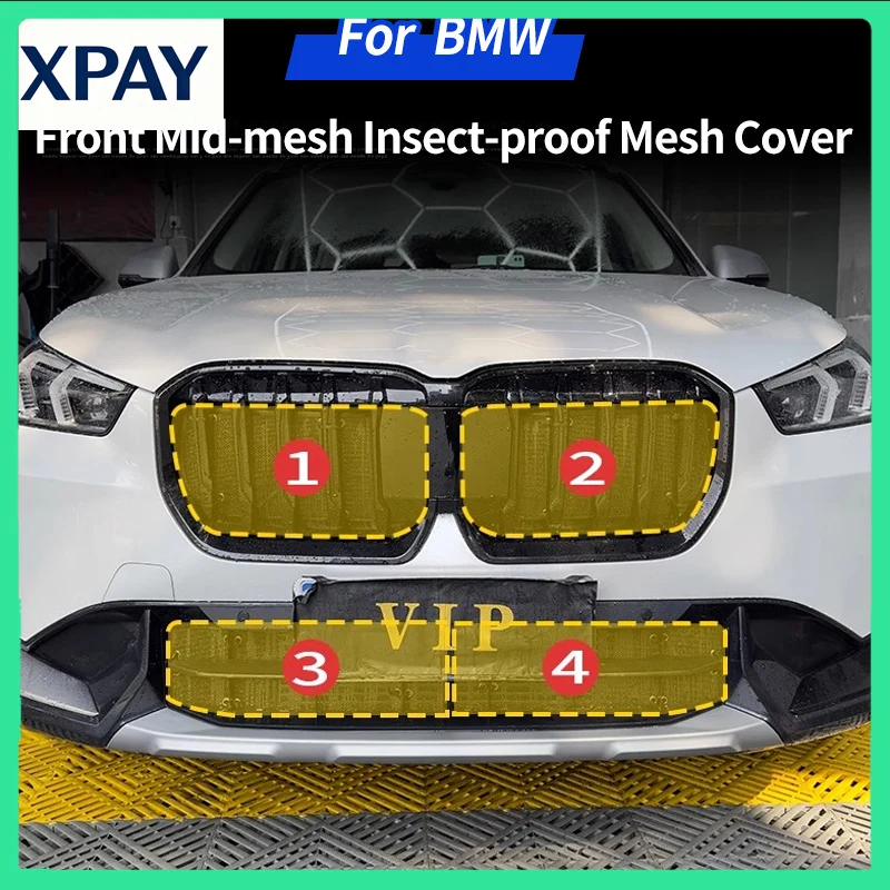 New For BMW X1 U11 2023 + Water Tank Screen Bug Net Accessories Kit Car Styling Front Racing Grille Head Engine Anti Insect Cove