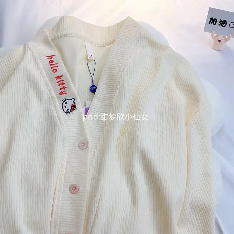 Sanrio Hello Kitty Japanse Kat Nachtkleding Dames Lente Herfst Nieuwe Lange Mouw Broek Internet Rode Ruche Woninginrichting Set