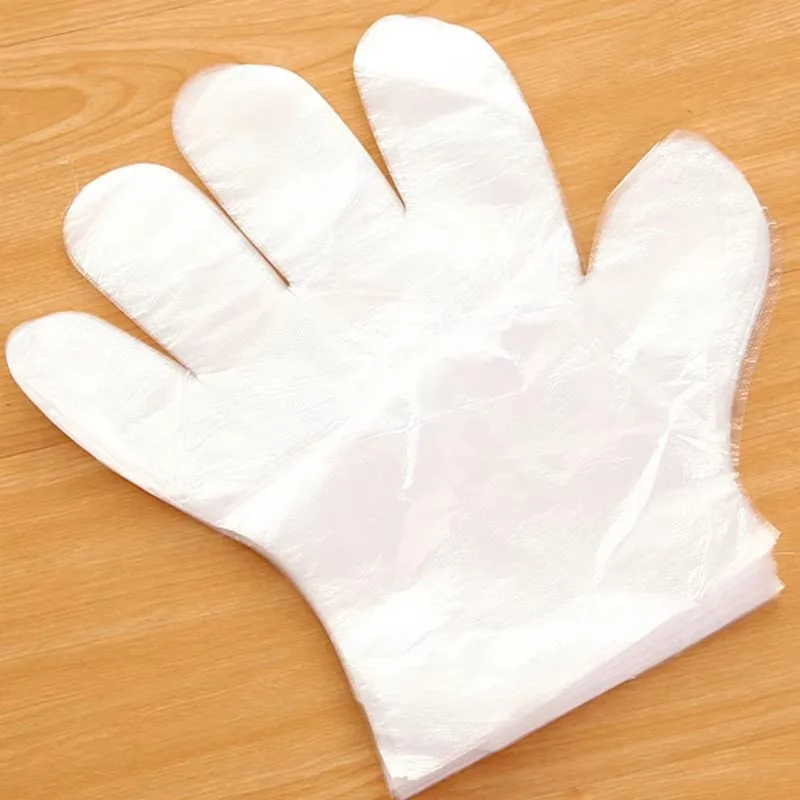 100PCS/LOT Eco-friendly Disposable Gloves PE Garden Household Restaurant BBQ Plastic Multifuctional Gloves Food