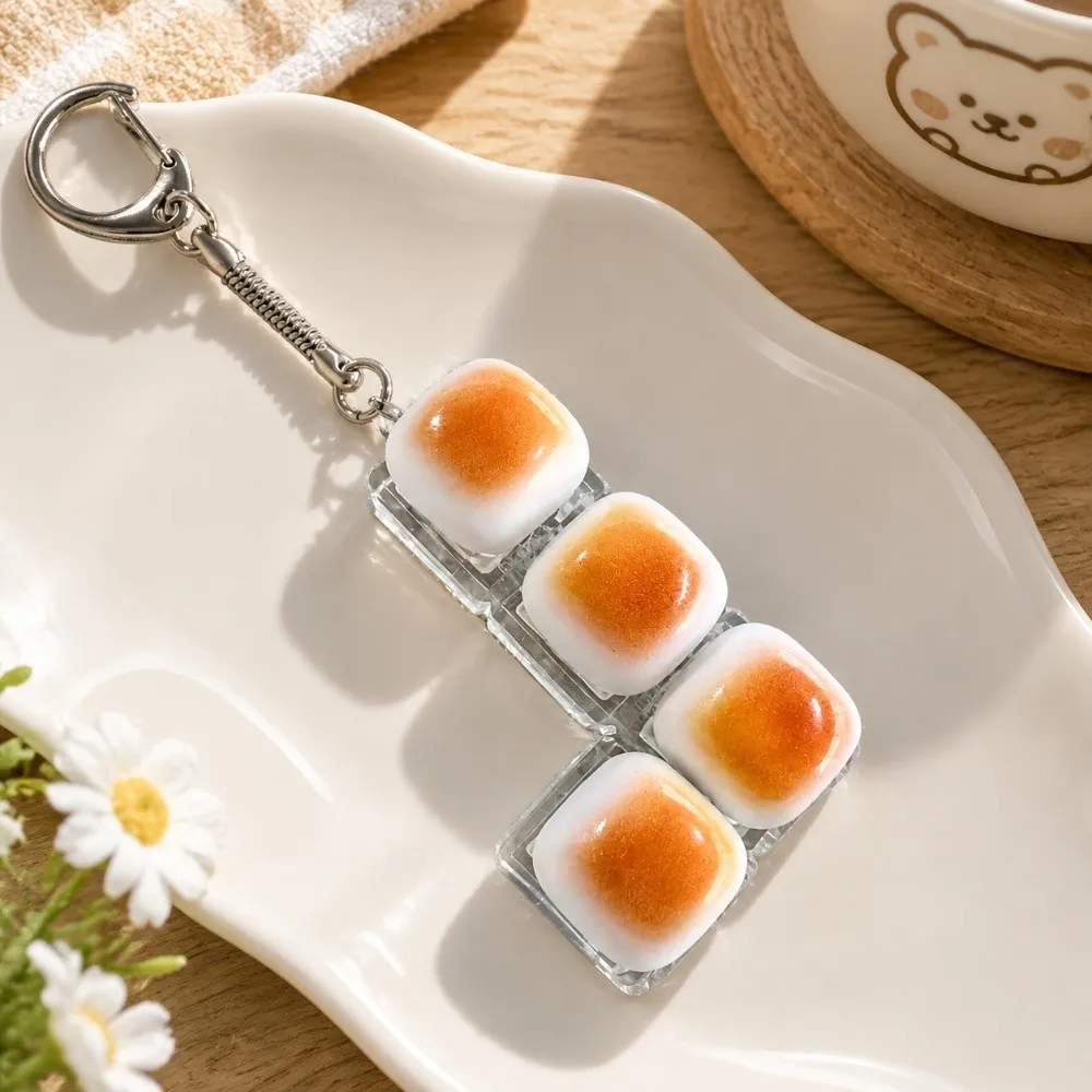 Sensory Creative Clicker Keychain Cute Portable Fidget Keyring Caramel Bread Fingertip Decompress Keyboard Button Gift