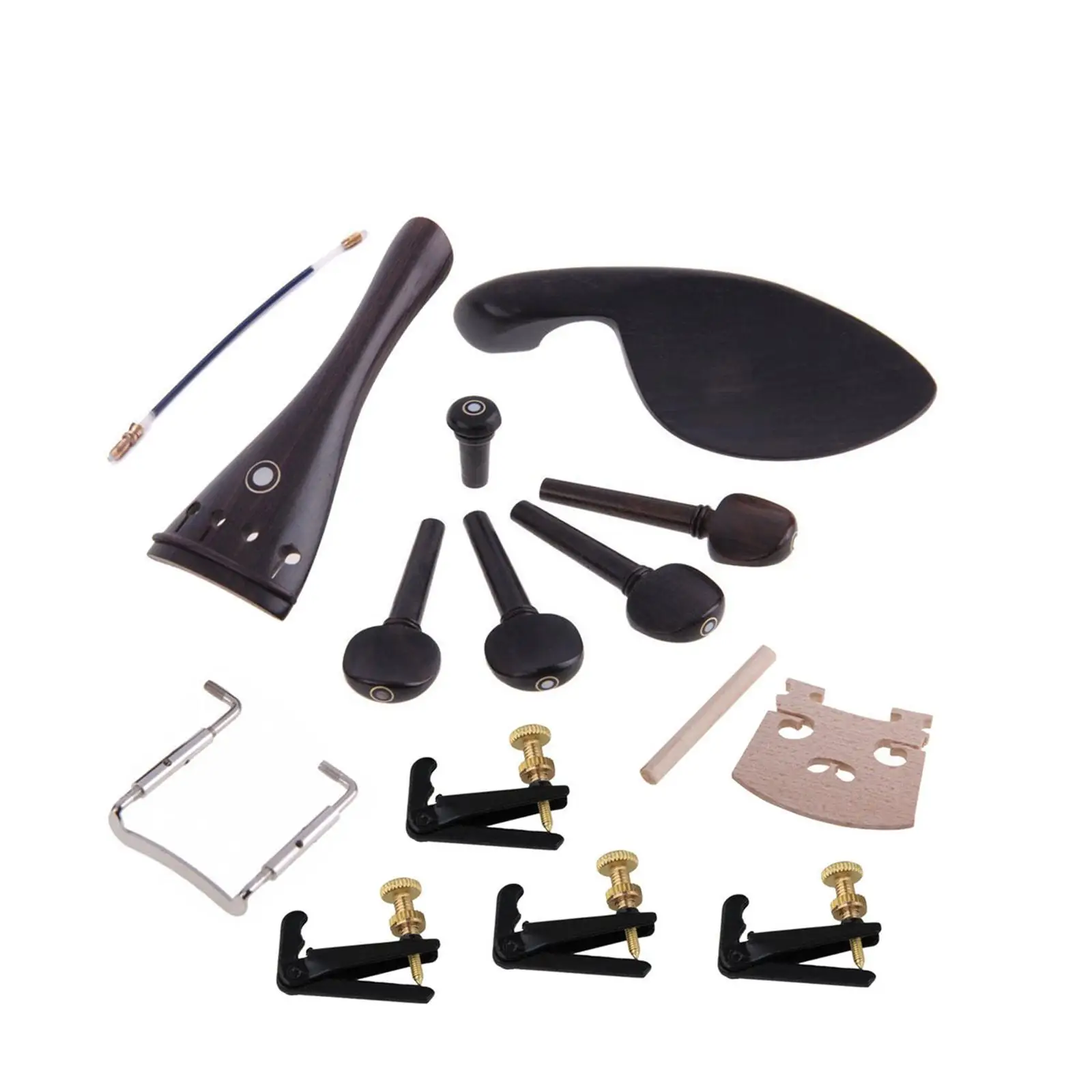4/4 Violin Accessories Kit Professional Luthier Tools Replacement Easy to Use Sturdy Sound Post Fine Tuners Violin Parts