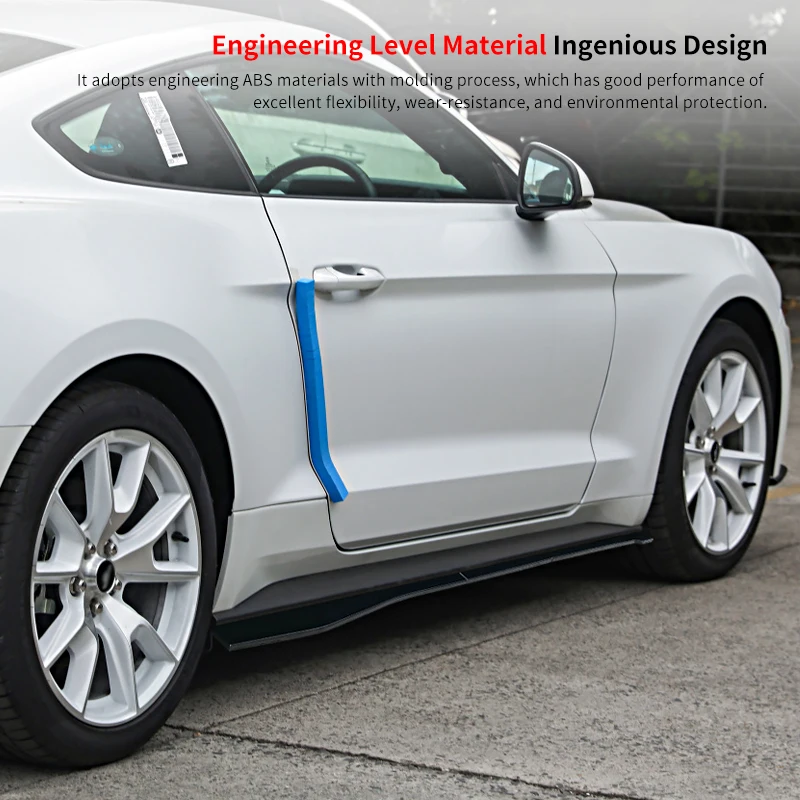 

New Adjustable Car Decoration Accessories Side Skirts Rocker Splitter Spoiler Winglet Body Kit For Ford Mustang 2015-2022