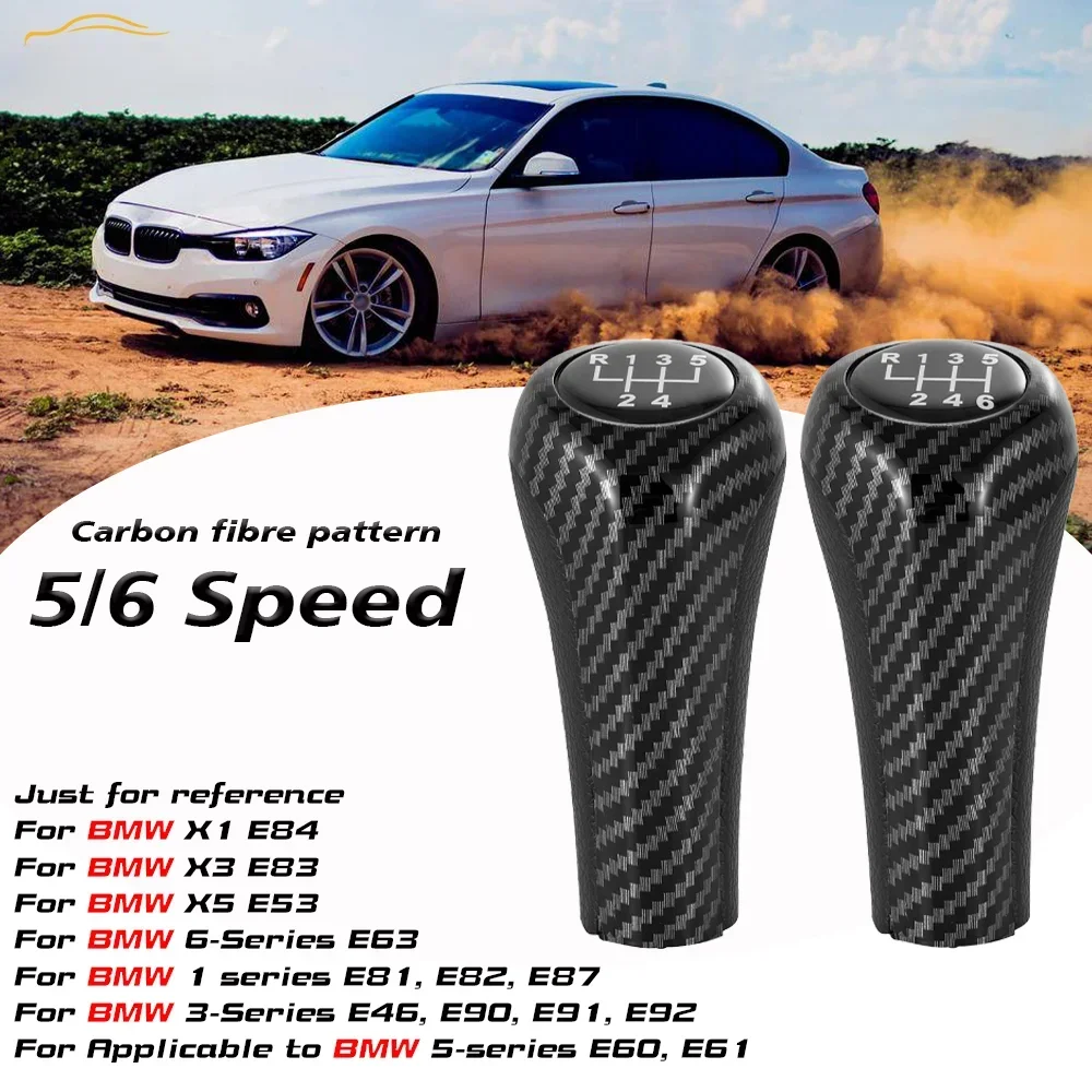 

For BMW 1 3 5 6 Series E46 E53 E60 E61 E63 E81 E82 E83 E84 E87 E90 E91 E92 Car 5 6 Speed Leather Gear Stick Silver Shift Knob