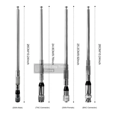 27mhz teleskopantenn TNC BNC-kontakter med hög förstärkning kompatibel med Quansheng Kenwood ICOM Motorola walkie-talkie-tillbehör 10 best sales Motorola-antenn - №3