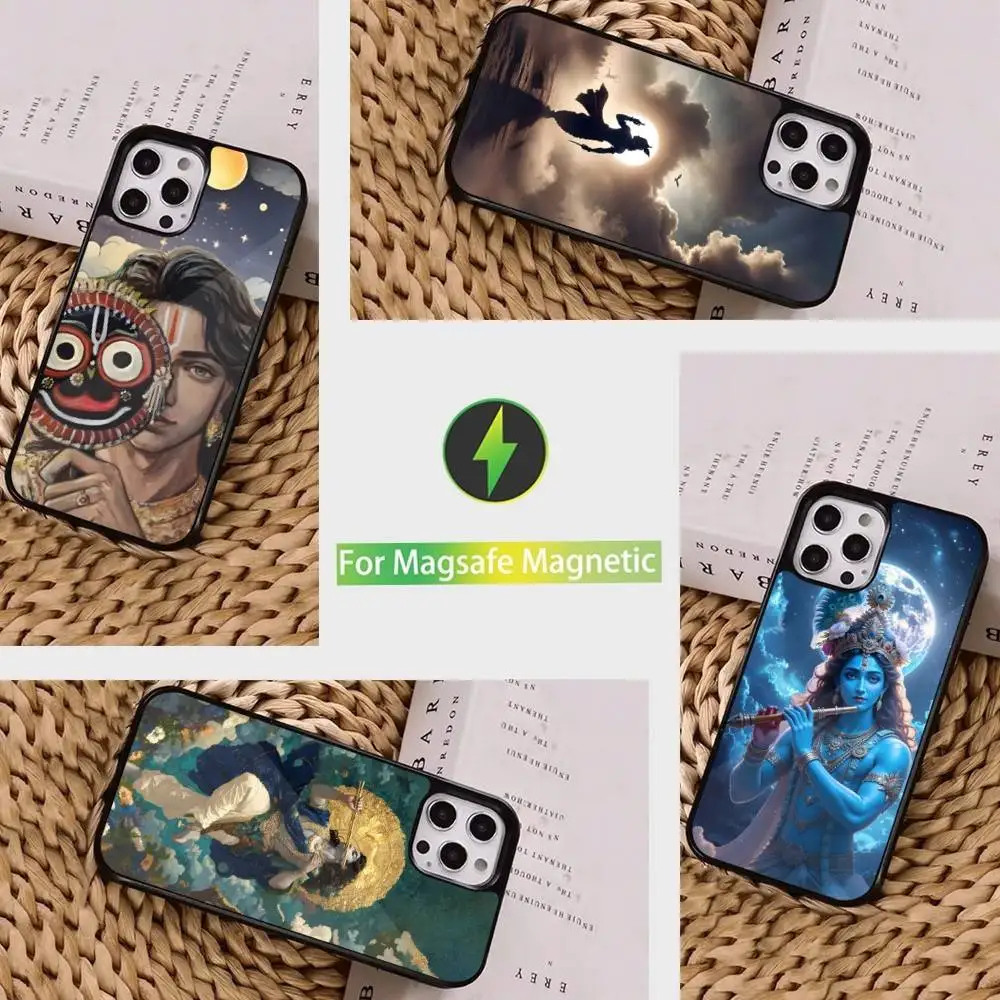 

Krishna Indian God Lord Phone Case For iPhone 16,15,14,17,13,12,11,Pro,Max,Plus,Mini, Magsafe,Magnetic Wireless Charging Case