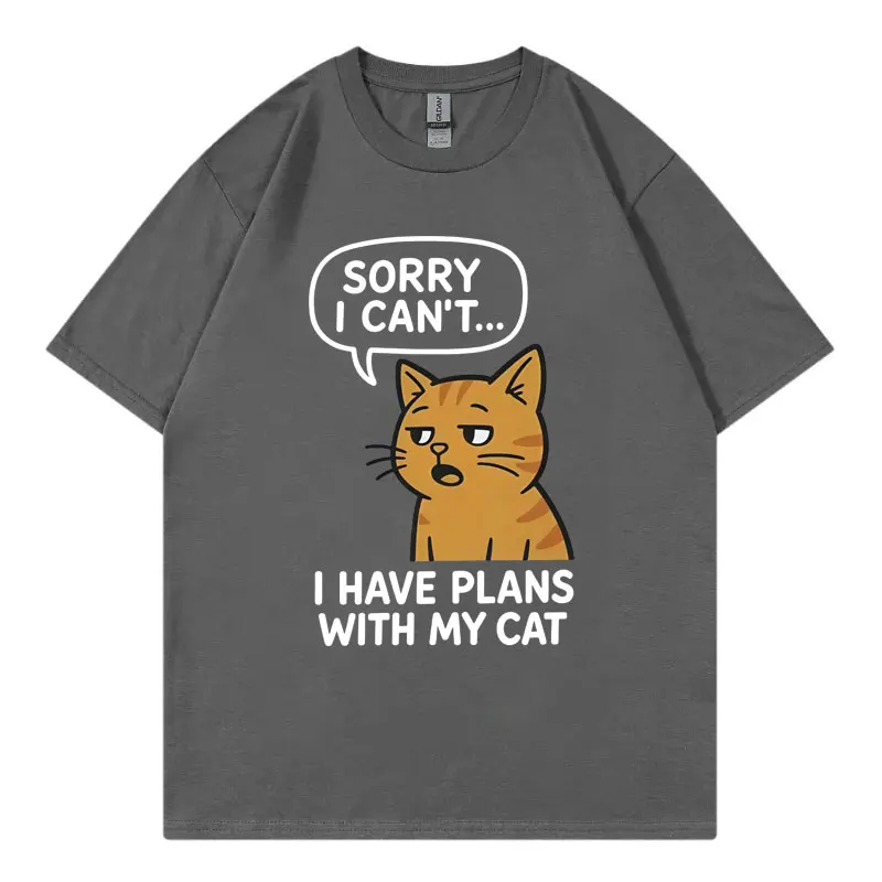 편안한 고양이 애호가 재미 있은 티셔츠 남성 여성 의류 고품질 패션 오버 사이즈 티셔츠 여름 캐주얼 코튼 티셔츠 streetwear