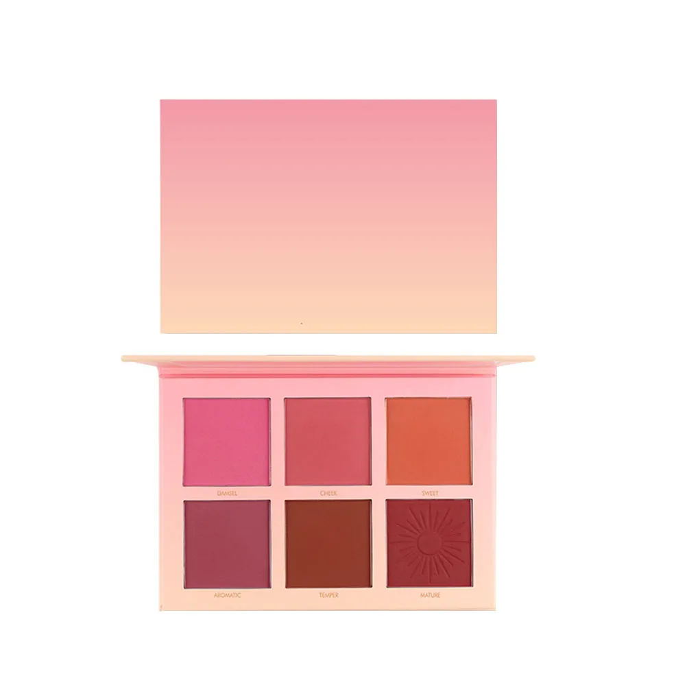 

6 Colors Blush Palette Waterproof Long Lasting Cheek Smooth Premium Quality Girls Makeup Essentials