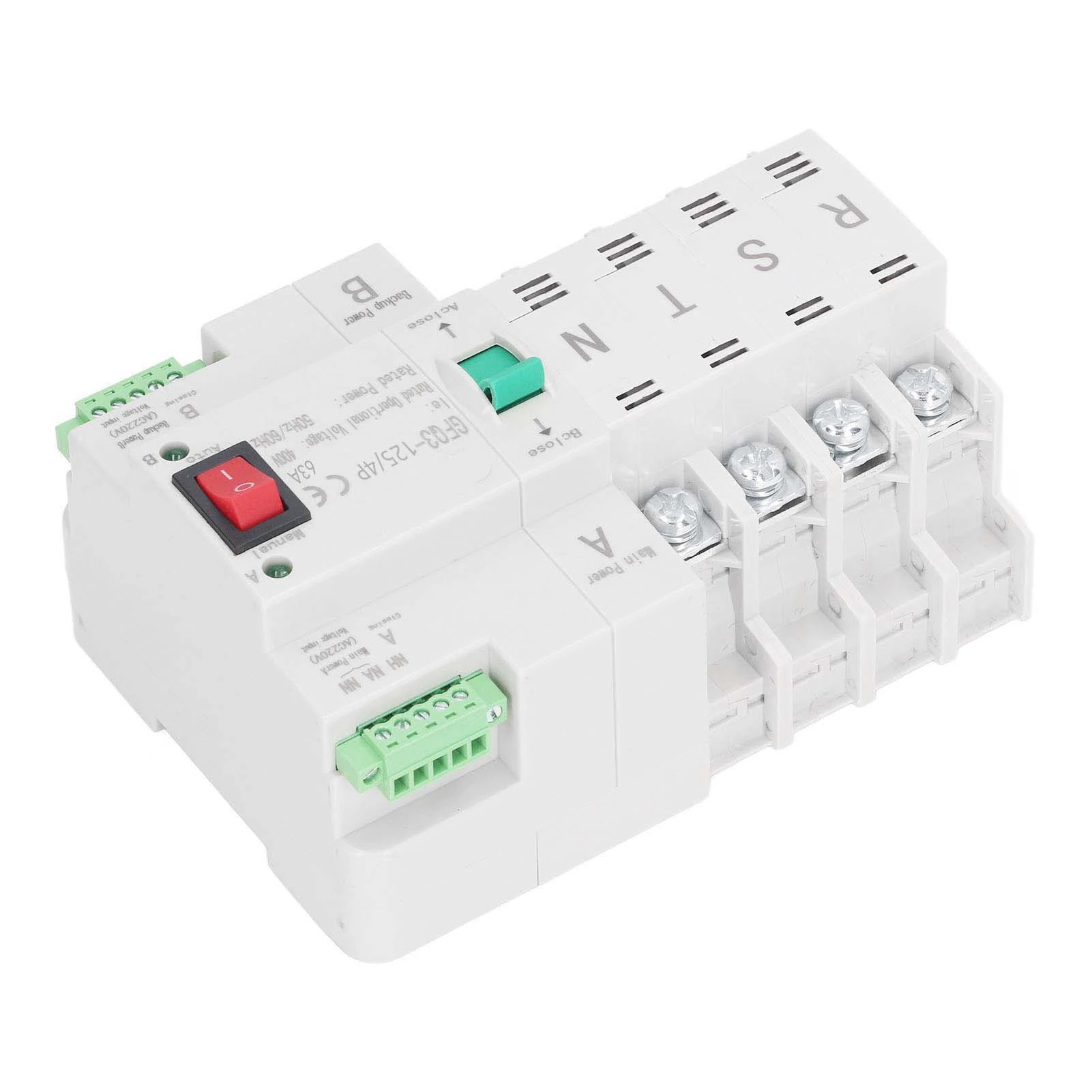 

Автоматический резервный переключатель двойного питания, крепление на DIN-рейку, 4P, переключатель генератора, AC400V, 63A, переключатель генератора