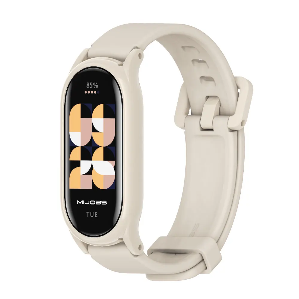حزام ل Xiaomi Mi Band 8 9 10 سوار معصم من السيليكون Mi band 9 سوار بديل لـ Xiaomi Smart Band 8 9 حزام لون المعصم