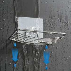 Bad Edelstahlseife, Einschichtabfluss, Wandsuspension, leichtes Luxusregal, kein Schlag, keine Nägel, 1PC 8 Hauptverkäufe rostfreie Wandseife - №3