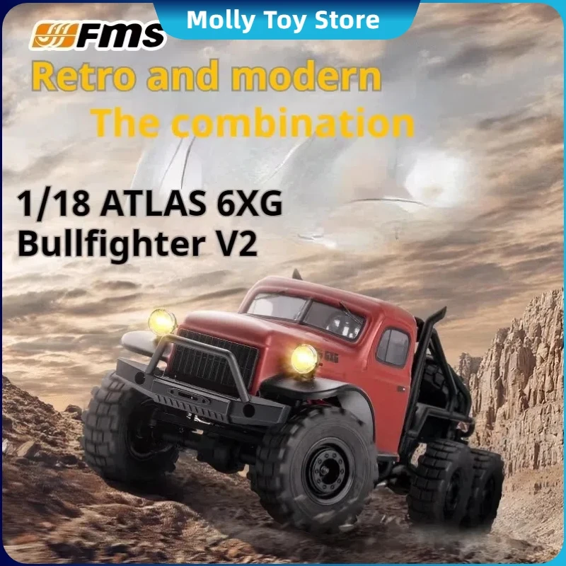 FMS 1/18 ATLAS V2 NEW Upgrades RC Off-Road 6x6 6WD RTR Car Suitable For Any Terrain Climbing Model Car Adults Children Toys