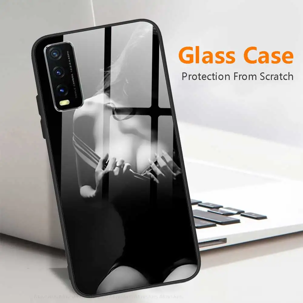 For VIVO Y20i Y20 Y20S Case Hard Tempered Glass Phone Case Cover For Vivo Y20 V2029 Y20i V2027 Cases Back Phone Cover Bumpers