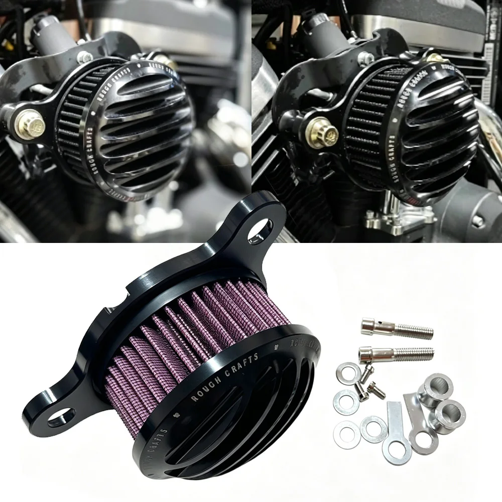Motorcycle Air Filter Cleaner Intake Filter System Kit For Harley Sportster XL883 XL1200C 48 72 Forty Eight Seventy Two 91-2022