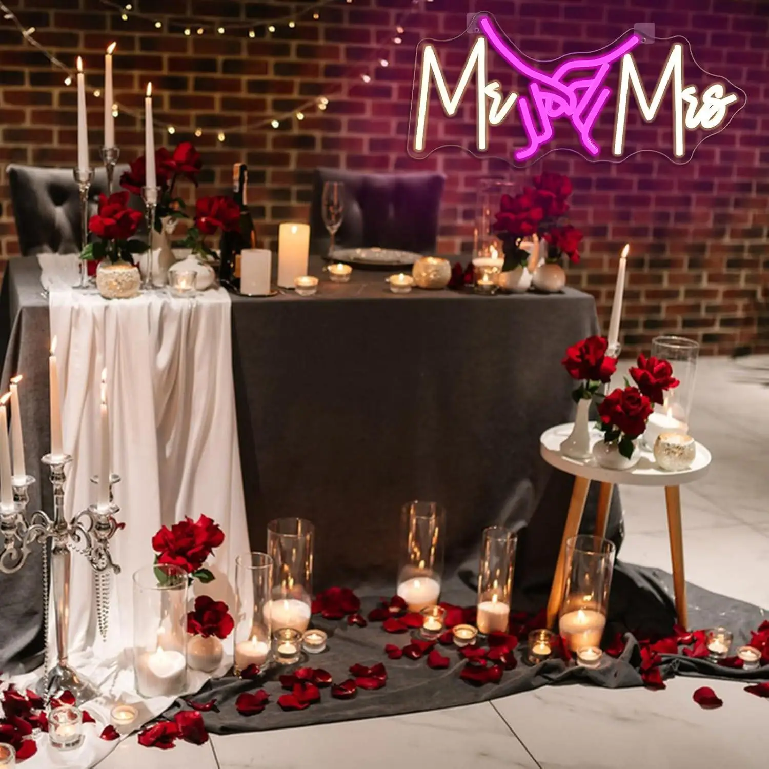 Mr and Mrs Neon Sign Dimmable Neon Light Sign for Wedding Party Bridal Shower Anniversary Party Engagement Valentines Day Gifts