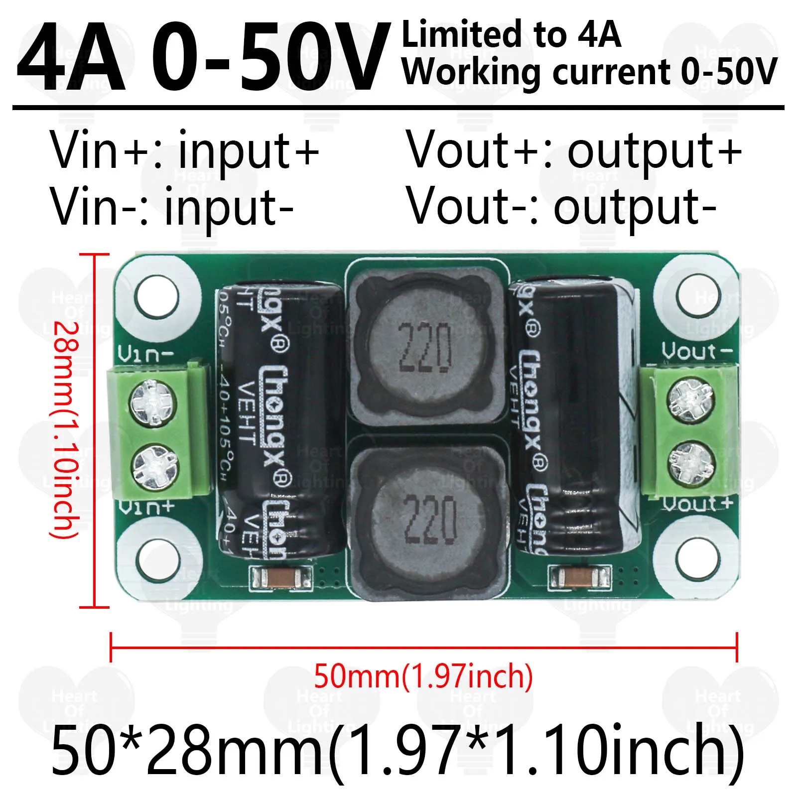 Picture 7: DC Power Filter Board 0-25V 0-50V 2A/3A/4A Class D Power Amplifier Module Interference Suppression Board EMI Suppression Board