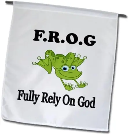 3dRose Fl_149833_1 F.R.O.G Fully Rely on God/Faith/Religion/Belief Garden Flag, 12 by 18-Inch