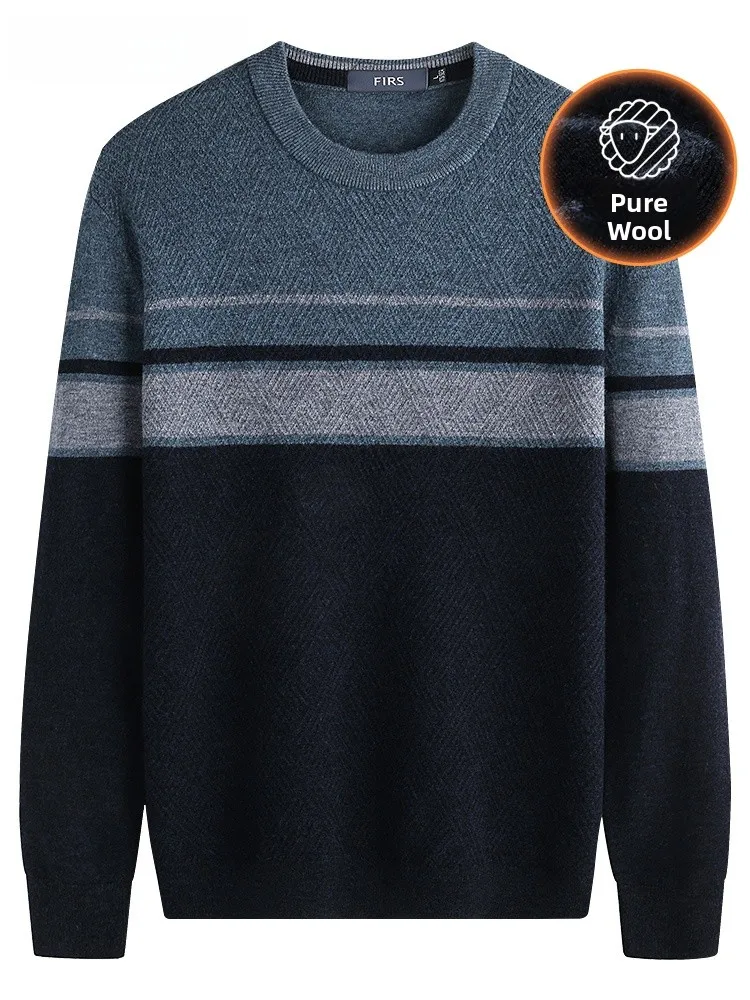 00% pura lana da uomo rotonda Ne maglieria calda Fce inverno nuovo Sle Busin casual confortevole morbido elastico Sve lungo