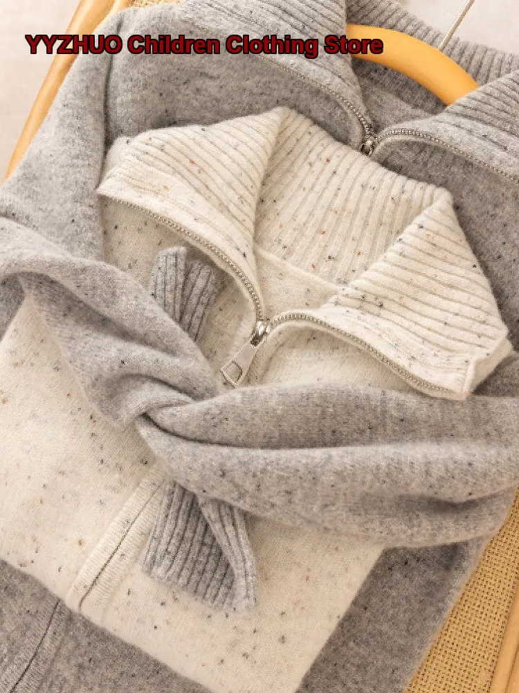 Girls Boys Knit Cardigan Cashmere Polka Dot Toddler Older Kids
