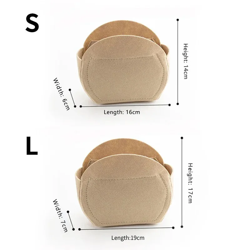 Tinberon saco no saco de pano de feltro saco cosmético forro redondo se encaixa para bolsa redonda organizador de maquiagem caso de armazenamento inserir sacos