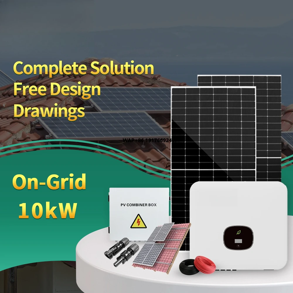 

8kw 10kw High Efficiency Home Energy Solution 5kva Residential Rooftop Photovoltaic Kit on Grid Solar Power System