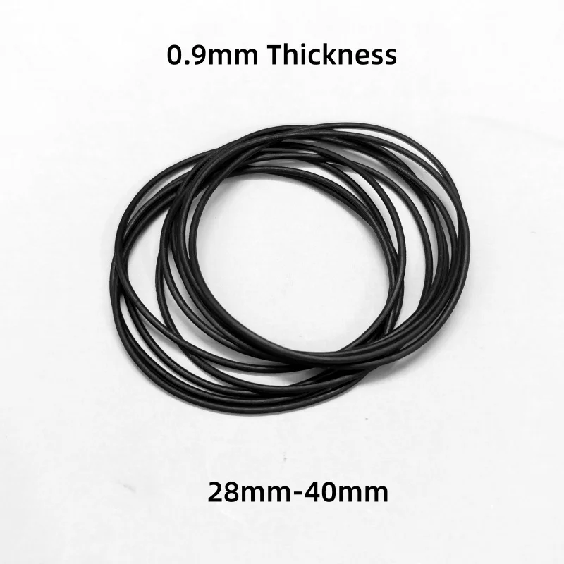 0.9mm Thick O-Ring 10PCS Black Waterproof Caseback Gasket 28mm-40mm Diameter Watch Repair Parts for Watchmaker