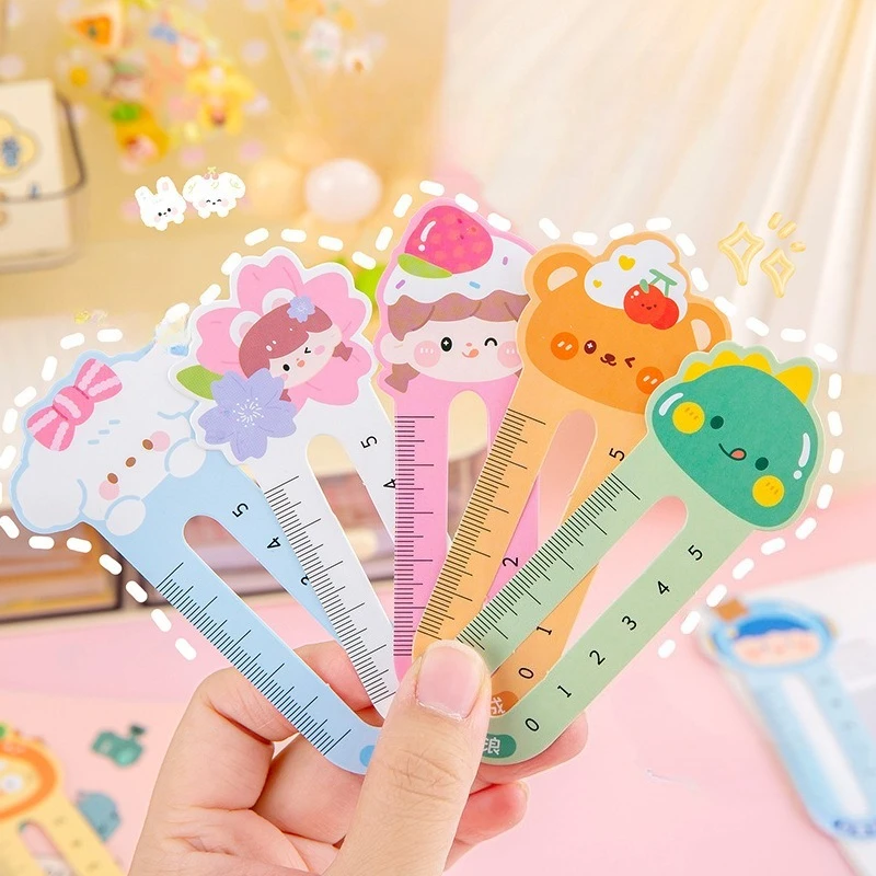 Hot-selling Ruler Bookmark Paper Cartoon Creative Stationery Elementary School Gift Small Gift Cute Reading Bookmark Card
