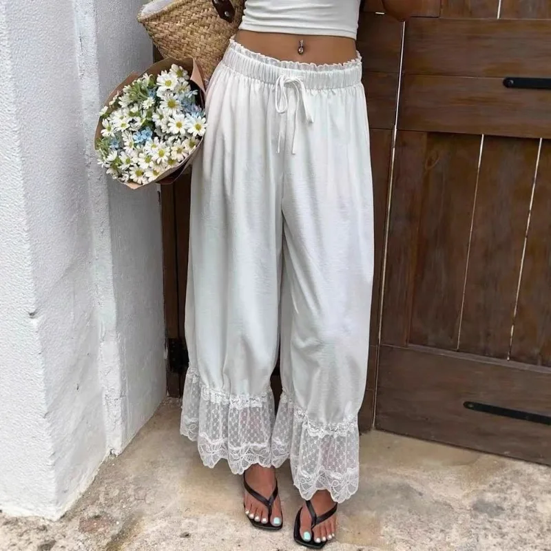Casual Commuter 2025 Temperament Lace Trousers