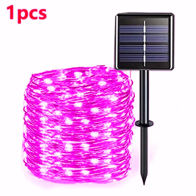 OKAL RED EAST 42M400Leds Solar LED Licht Outdoor Girlande Lampe Garten Solar Fee Lichterkette Wasserdicht Weihnachten Garten Dekoration Im Freien 5