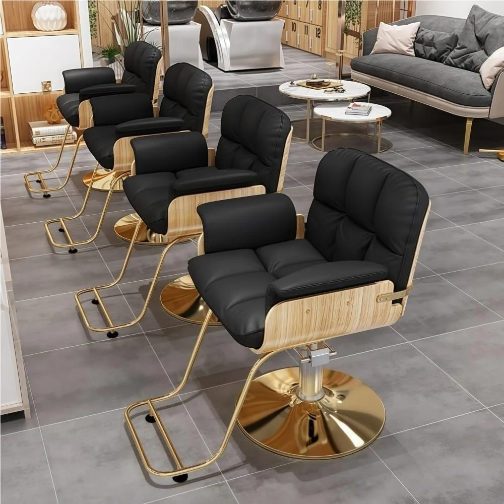 

Professional Barber Chair for Home & Salon - Padded Seat, Reinforced Armrests & Modern Design (Black)​