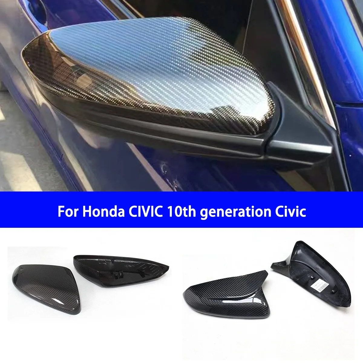 Suitable for Honda CIVIC 10th Generation Civic Carbon Fiber Original Car/cow Horn Replacement Rearview Mirror Housing Cover