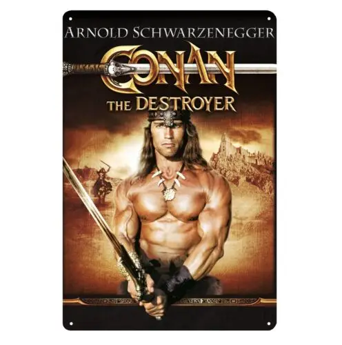 Conan The Destroyer Arnold Schwarzenegger Movie Metal Poster Tin Sign   -aluminum