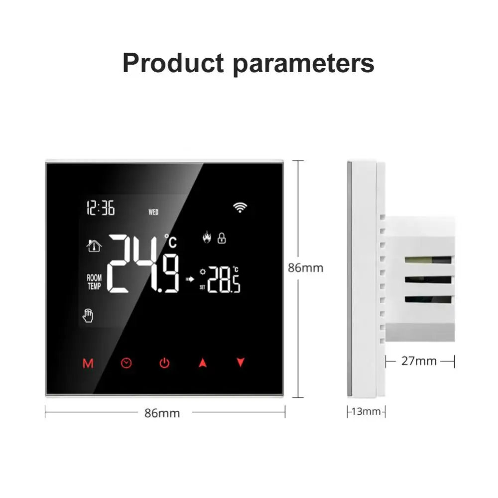 Imagem -06 - Xiaomi-termostato Inteligente Tuya Wifi Elétrico Aquecimento de Água Controlador de Temperatura Funciona com Alexa Google Home Yandex Alice