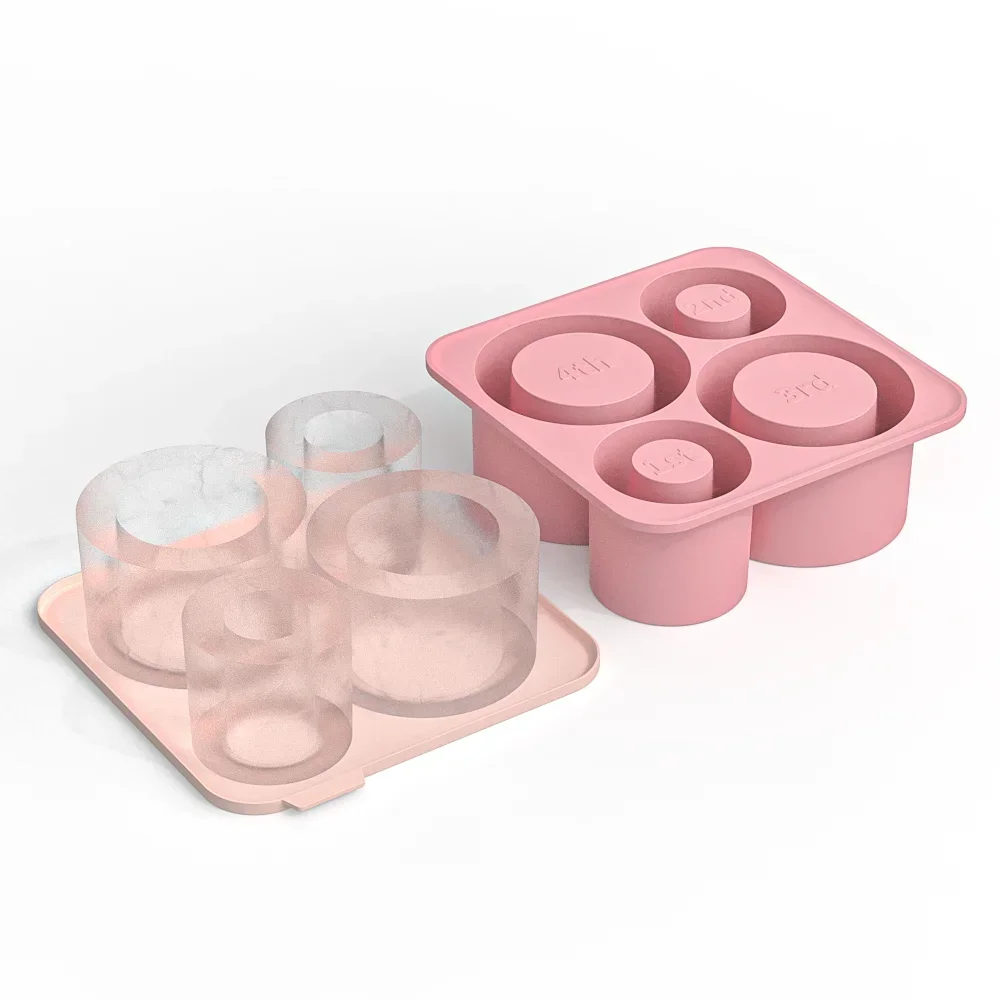 Silicone Ice Cube Tray for ST Ice Maker for Making 3 Hollow Cylinder Ice Cube Molds for Chilling Cocktails,Whiskey,Drinks