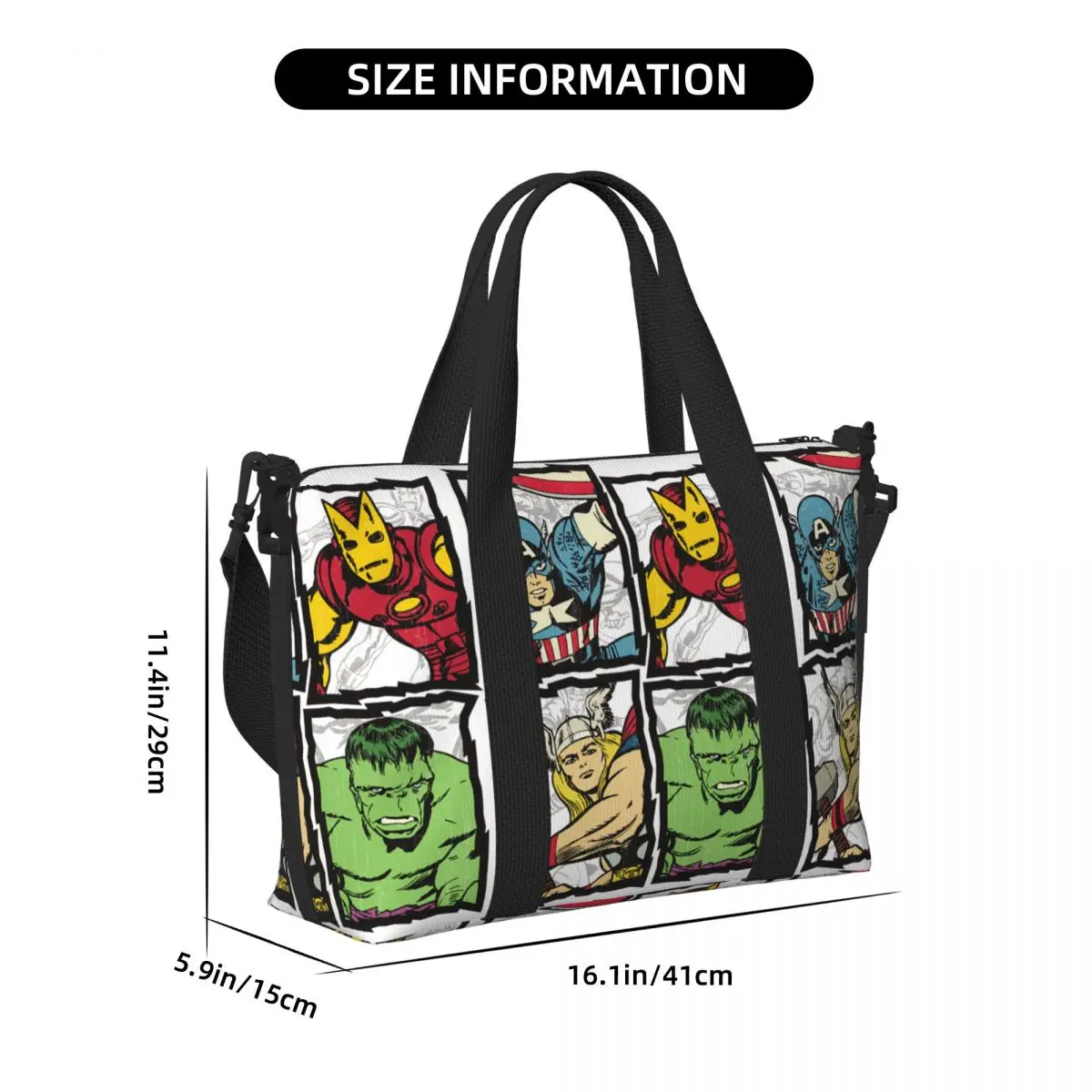 Custom Captain America Superhero Tote Bag donna borsa da viaggio a tracolla Hulk Beach Gym di grande capacità